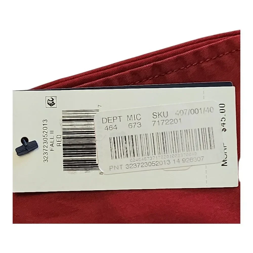 NWT‎ Polo Ralph Lauren Chino Pants Boys 14 Red Flat Front Slash Pocket Cotton